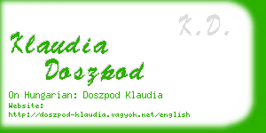 klaudia doszpod business card